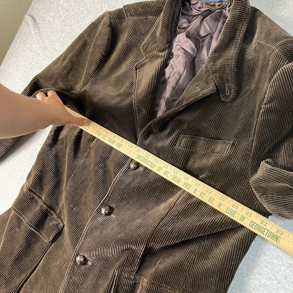Vintage Polo Ralph Lauren Blazer Mens XL Brown Corduroy Lined Wood Buttons 90s